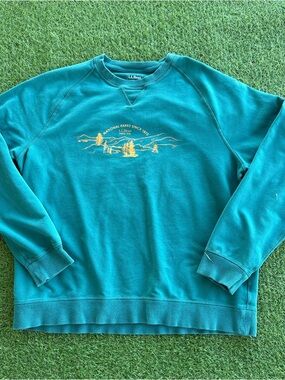 L.L. Bean National Parks Graphic Sweatshirt Teal XL
